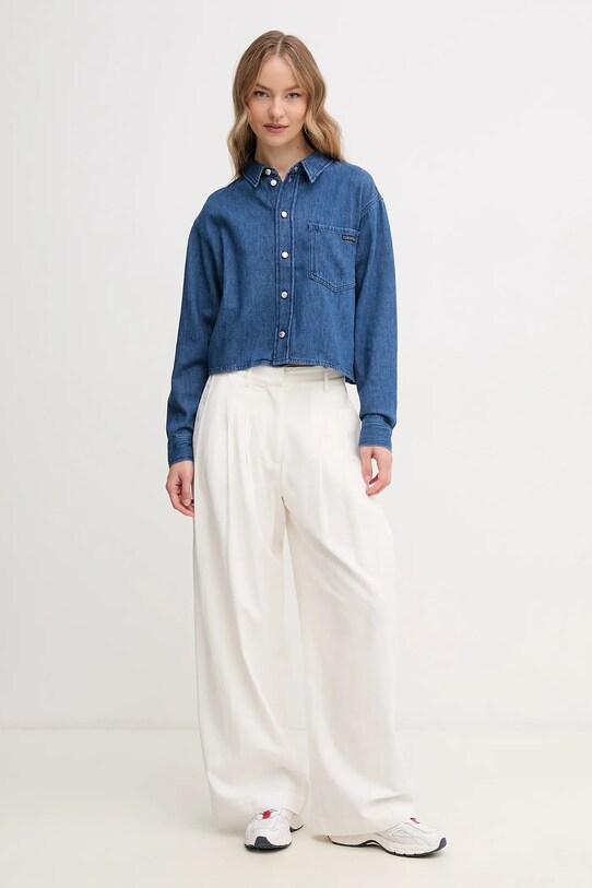 Джинсова сорочка Calvin Klein Jeans J20J225518 блакитний SS25