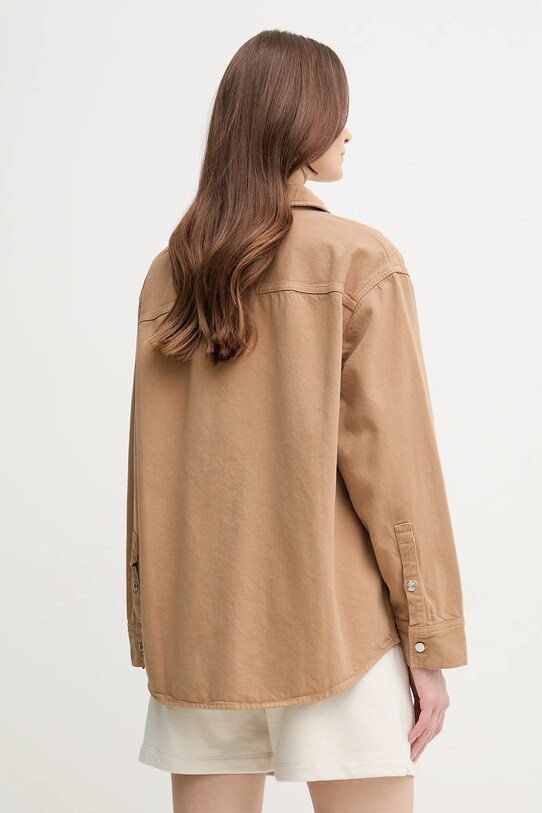 Одяг Джинсова куртка з домішкою льону Calvin Klein Jeans J20J225574 коричневий