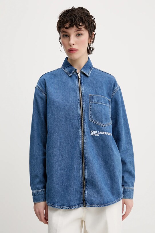 Джинсовая рубашка Karl Lagerfeld Jeans casual голубой A2W11020