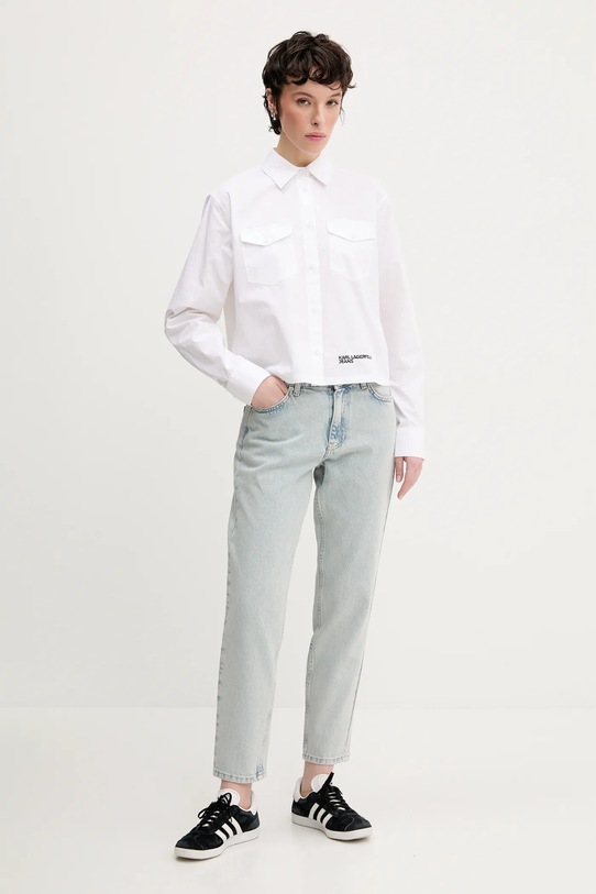 Karl Lagerfeld Jeans cămașă din bumbac A2W11027 alb SS25