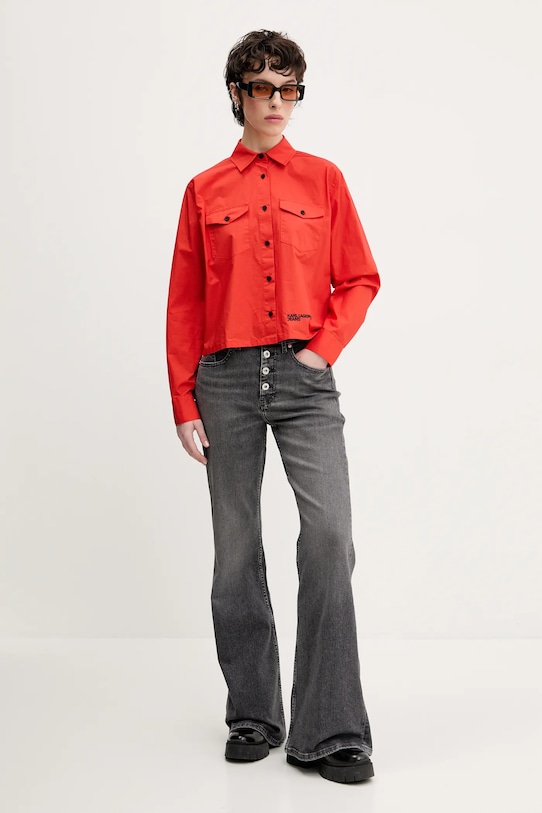Karl Lagerfeld Jeans cămașă din bumbac A2W11027 portocaliu SS25