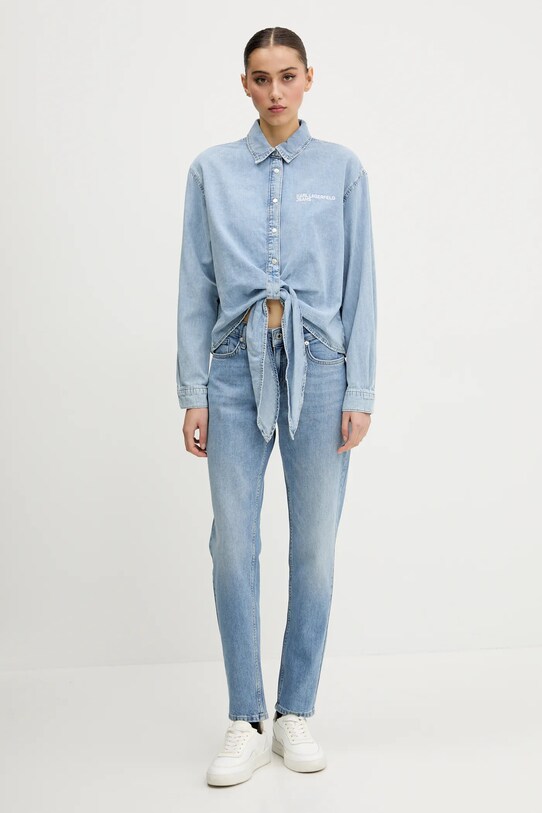 Bavlnená košeľa Karl Lagerfeld Jeans A2W11021 modrá SS25