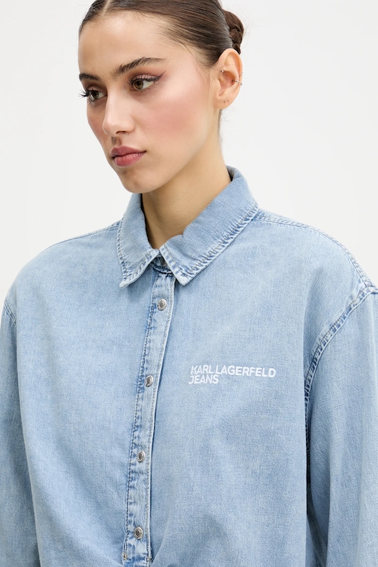 Karl Lagerfeld Jeans cămașă din bumbac albastru A2W11021