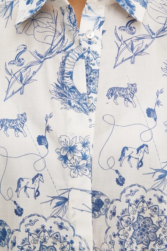 Fracomina cămașă din bumbac FJ25ST6002W621N4 bej