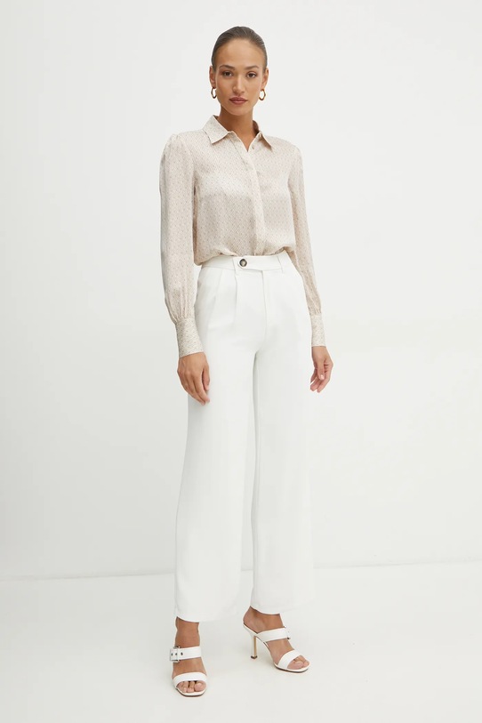 Fracomina koszula z domieszką jedwabiu FR25ST6021W774J7 beżowy SS25