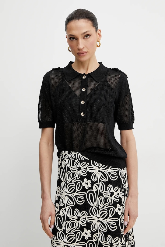 Πόλο Fracomina λεπτό μοτίβο μαύρο FS25ST7001K51401