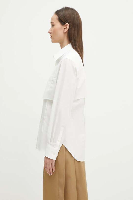 Памучна риза Undercover Shirt UP1E1403 бял SS25