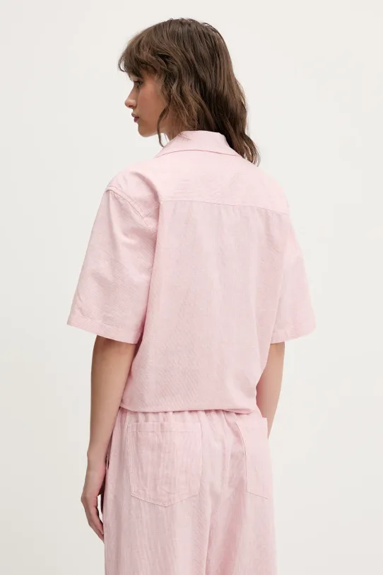 Îmbrăcăminte Tommy Jeans cămașă din amestec de in DW0DW20286 roz