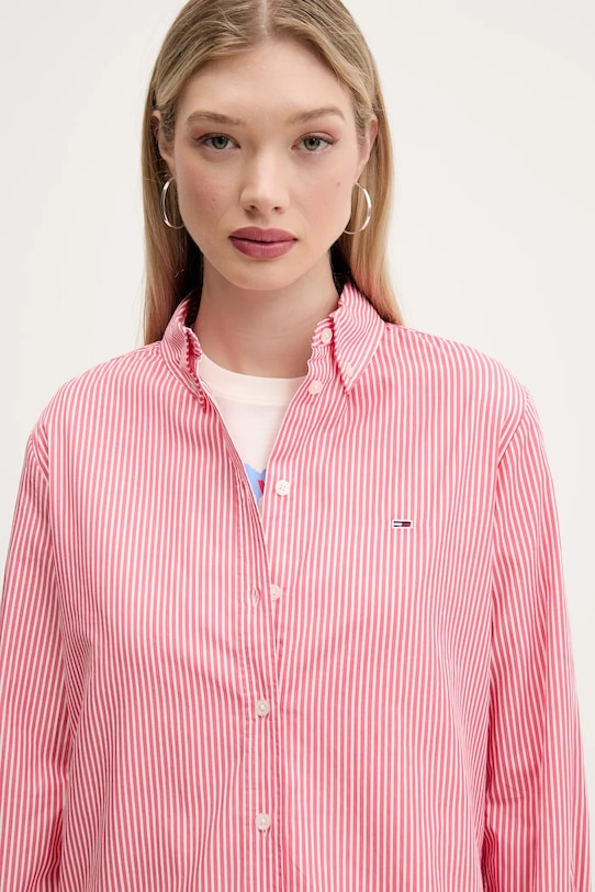Tommy Jeans koszula bawełniana różowy DW0DW20290