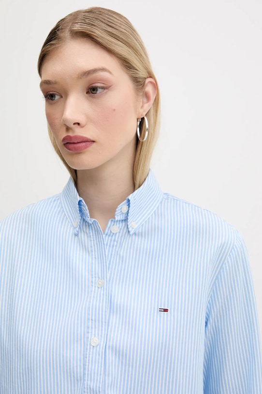 Tommy Jeans koszula bawełniana niebieski DW0DW20290