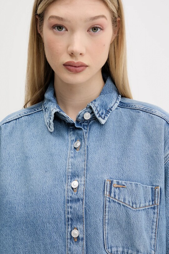 Rifľová košeľa Tommy Jeans modrá DW0DW20365