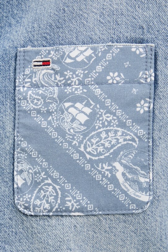Tommy Jeans koszula bawełniana jeansowa DW0DW20665 niebieski