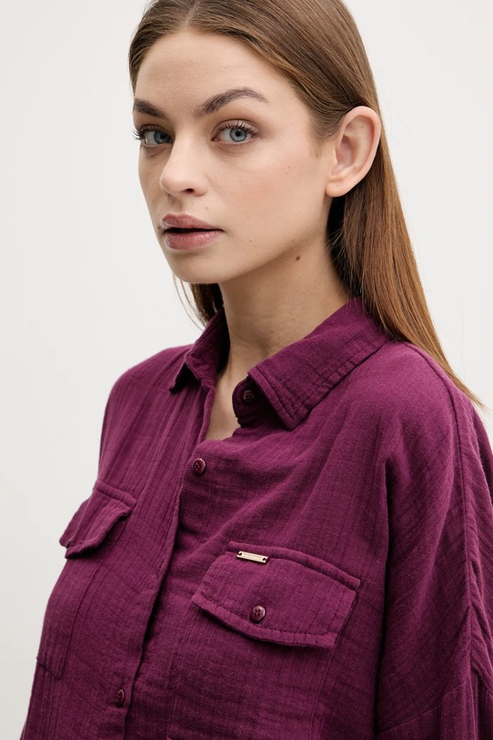 Melissa Odabash cămașă din bumbac violet MO.ELENA