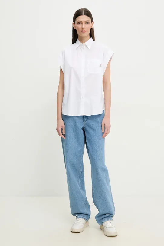 Βαμβακερό πουκάμισο PS Paul Smith W2R.341B.P21598 λευκό SS25