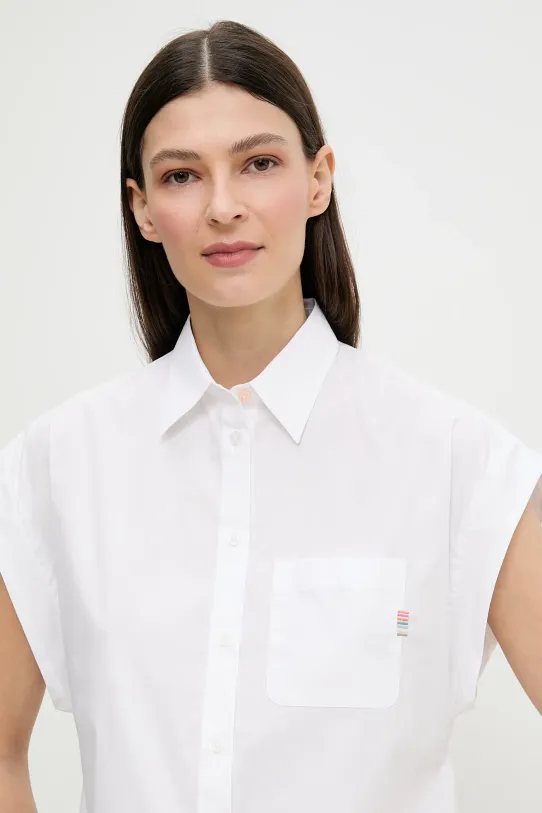 Βαμβακερό πουκάμισο PS Paul Smith λευκό W2R.341B.P21598