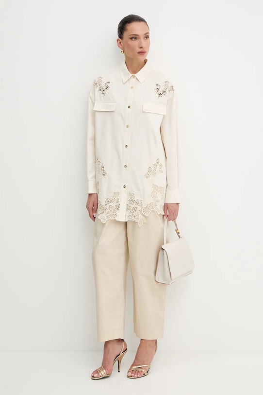 Marciano Guess cămașă din bumbac BROOKE 5GGH41.7313A bej SS25