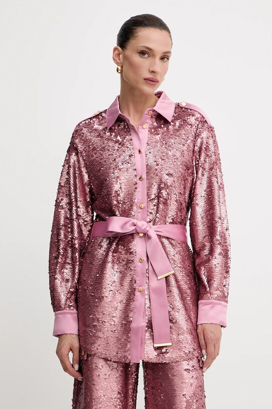 Marciano Guess koszula KAIA klasyczny różowy 5GGN22.6314A