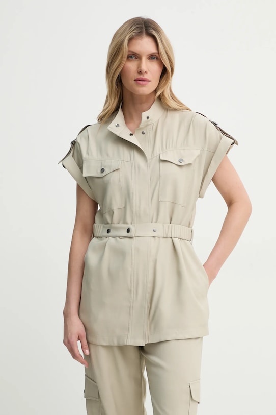 Πουκάμισο Bruuns Bazaar casual μπεζ BBW4339