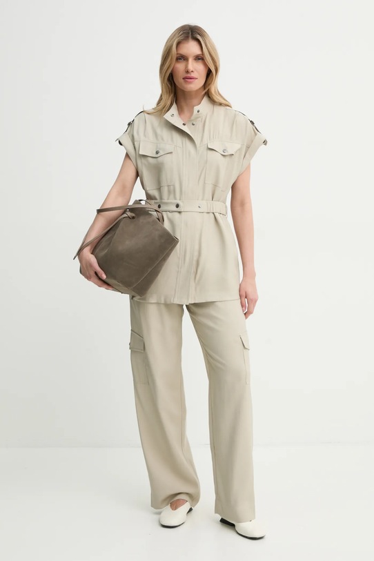 Košeľa Bruuns Bazaar BBW4339 béžová SS25