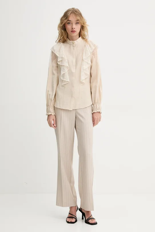 Bruuns Bazaar lenvászon ing BBW4380 bézs SS25