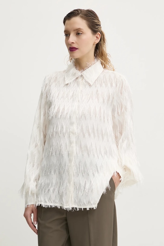 Bruuns Bazaar camicia applique beige BBW4397