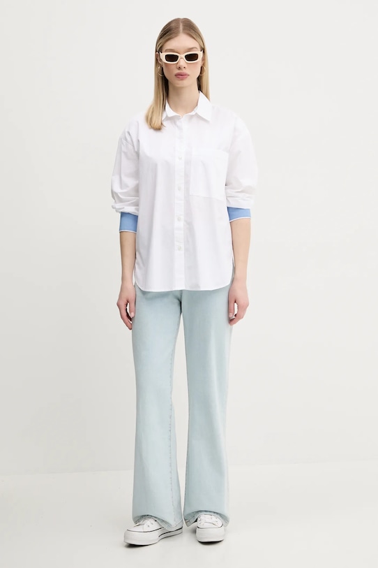 Abercrombie & Fitch camasa din bumbac KI140.5059.100 alb SS25