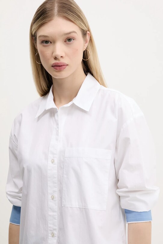 Abercrombie & Fitch camasa din bumbac alb KI140.5059.100