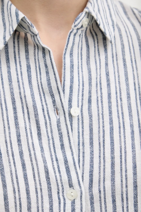 Lněná košile Abercrombie & Fitch KI140.5554.206 bílá