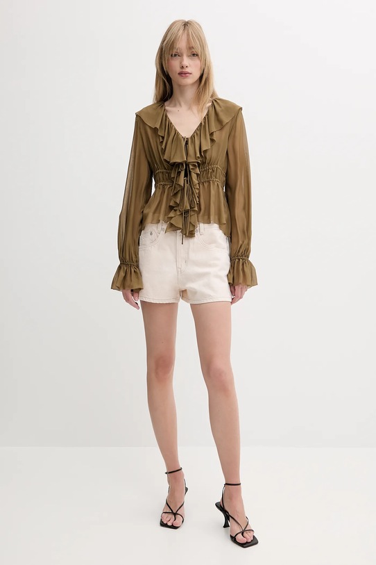 Miss Sixty bluză de mătase 6S2XJ10000 verde SS25