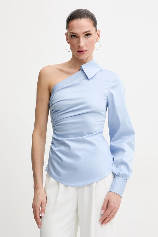 Хлопковая рубашка Karl Lagerfeld длинный голубой A2W11005