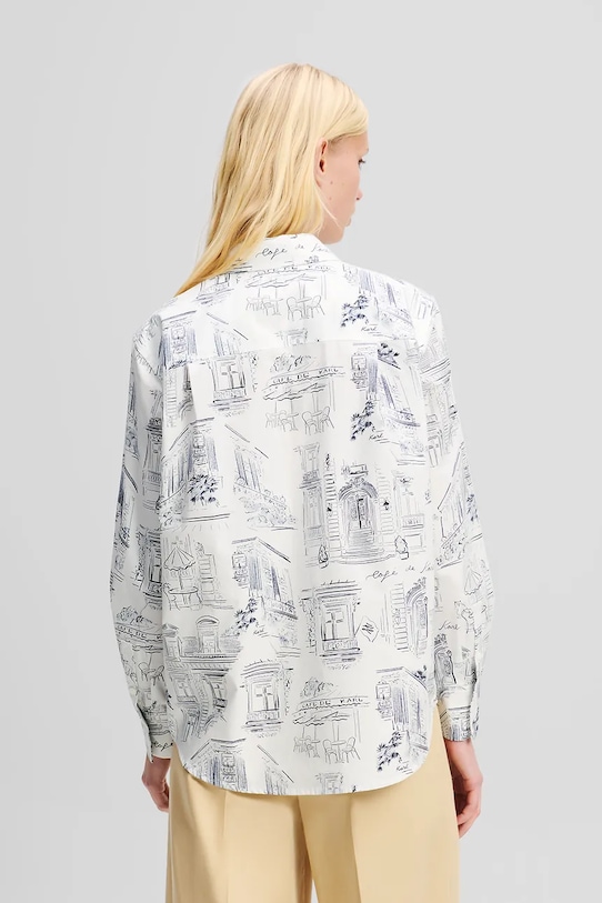 Karl Lagerfeld cămașă din bumbac A2W11023 alb SS25