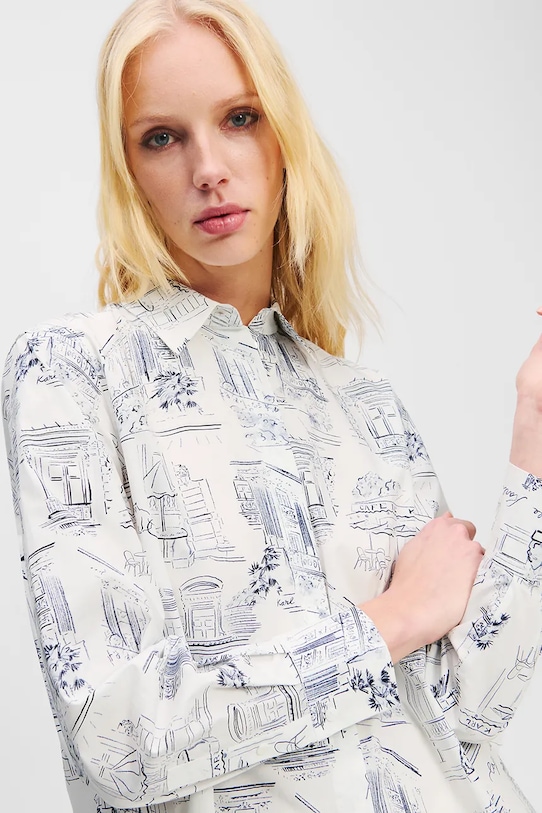 Îmbrăcăminte Karl Lagerfeld cămașă din bumbac A2W11023 alb