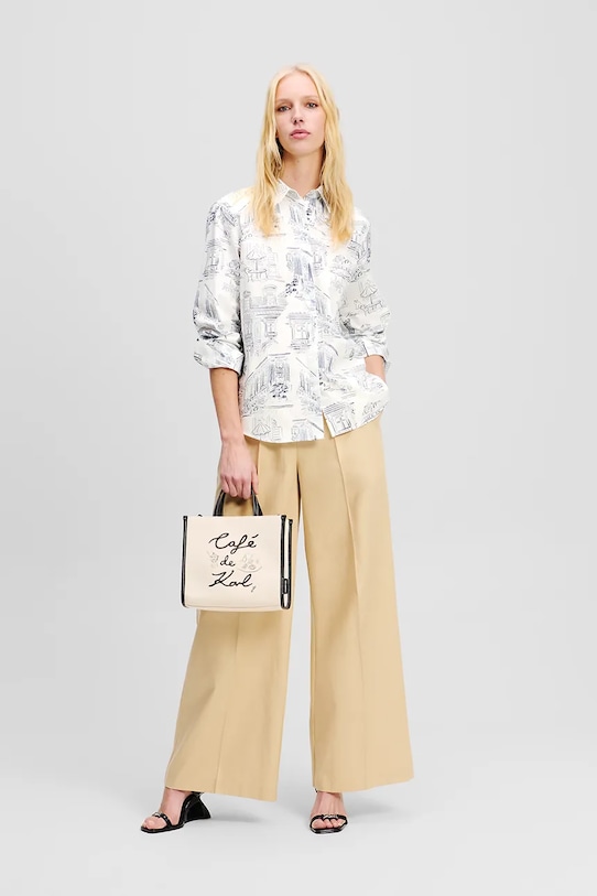 Karl Lagerfeld cămașă din bumbac alb A2W11023