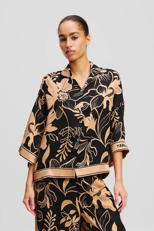 Košeľa Karl Lagerfeld relaxed oranžová A2W11037