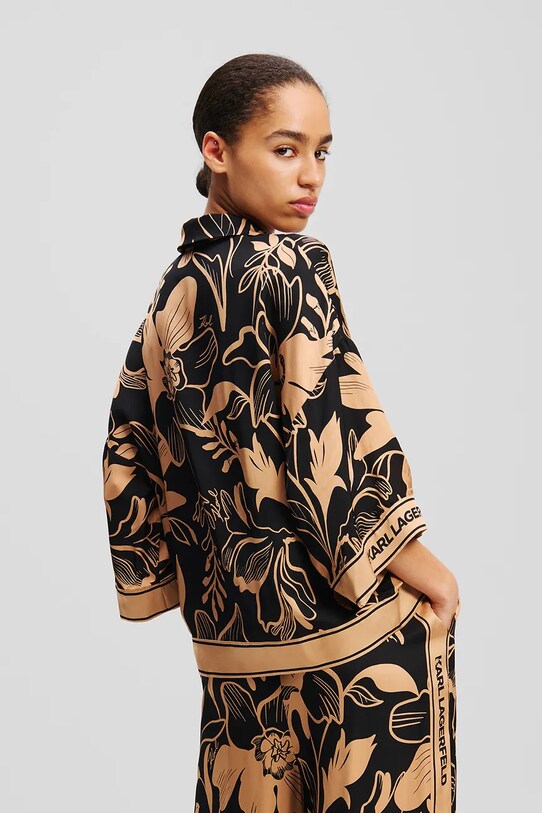 Košeľa Karl Lagerfeld A2W11037 oranžová SS25