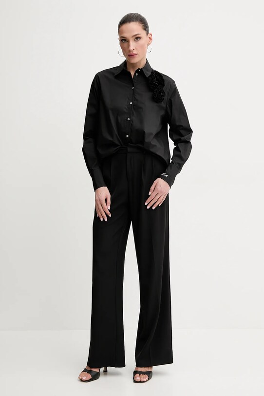 Хлопковая рубашка Karl Lagerfeld A2W11011 чёрный SS25