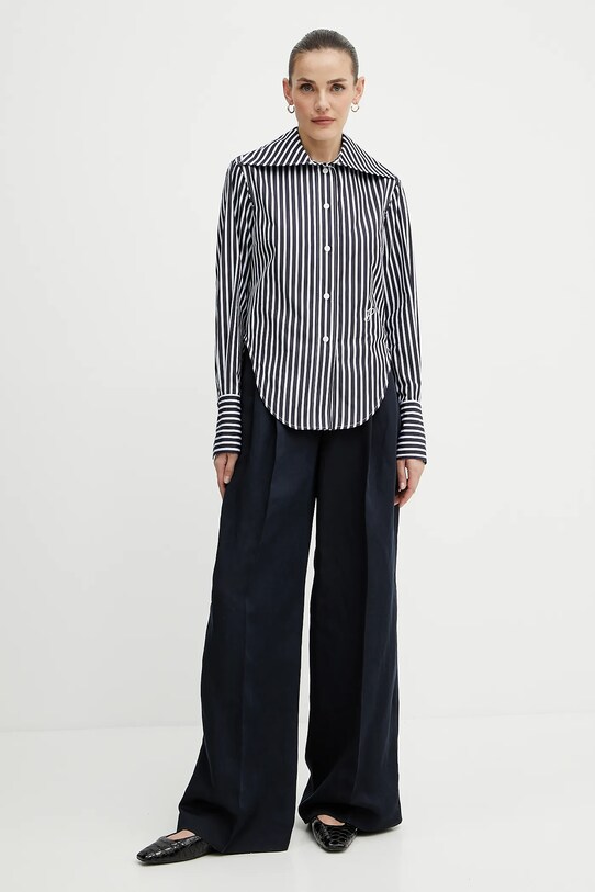 Bavlnená košeľa Patou BL0410190 tmavomodrá SS25