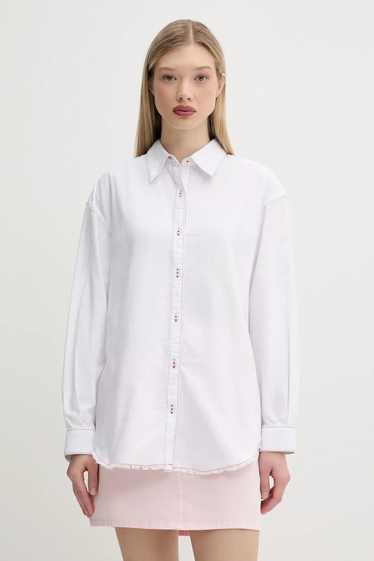 Bavlněná košile Vans hladký bílá VN000M9EWHT1