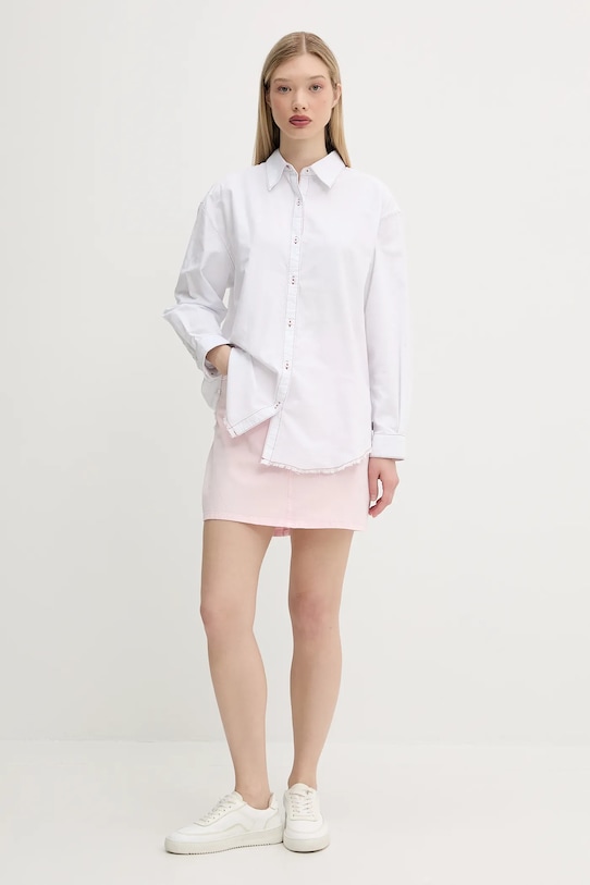 Bavlněná košile Vans VN000M9EWHT1 bílá SS25