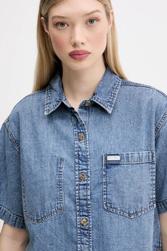 Guess Jeans koszula jeansowa niebieski W5GH0F.D5M81