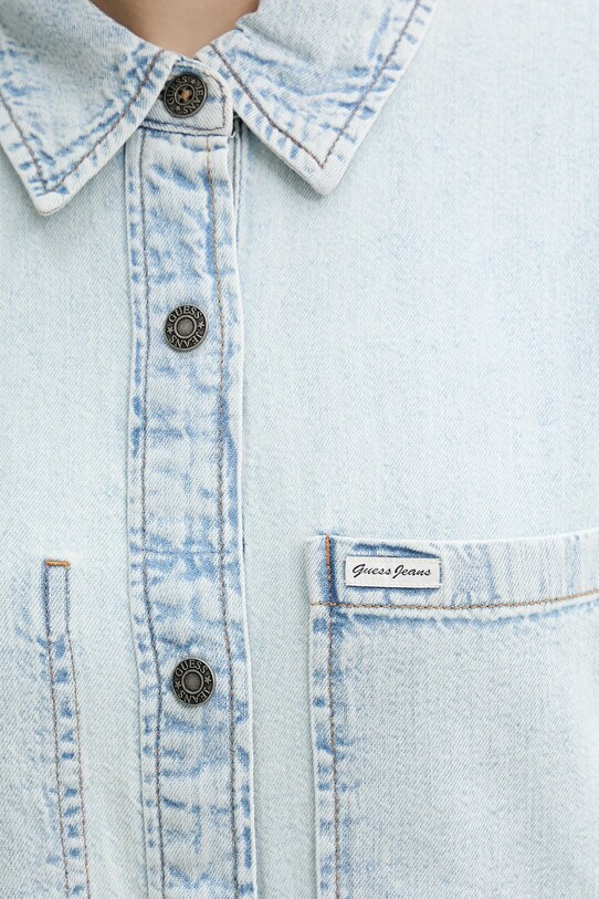 Rifľová košeľa Guess Jeans modrá W5GH0H.D5M83