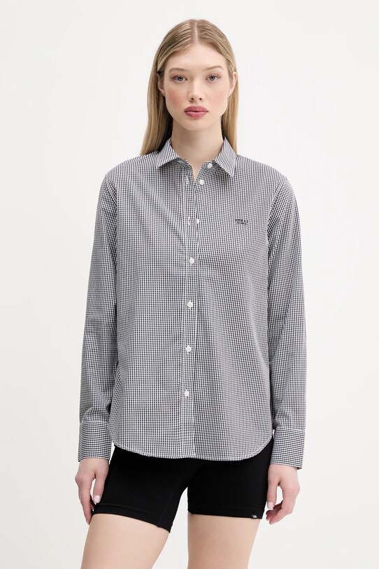Βαμβακερό πουκάμισο Guess Jeans κανονικό μαύρο W5GH68.WH7Q1
