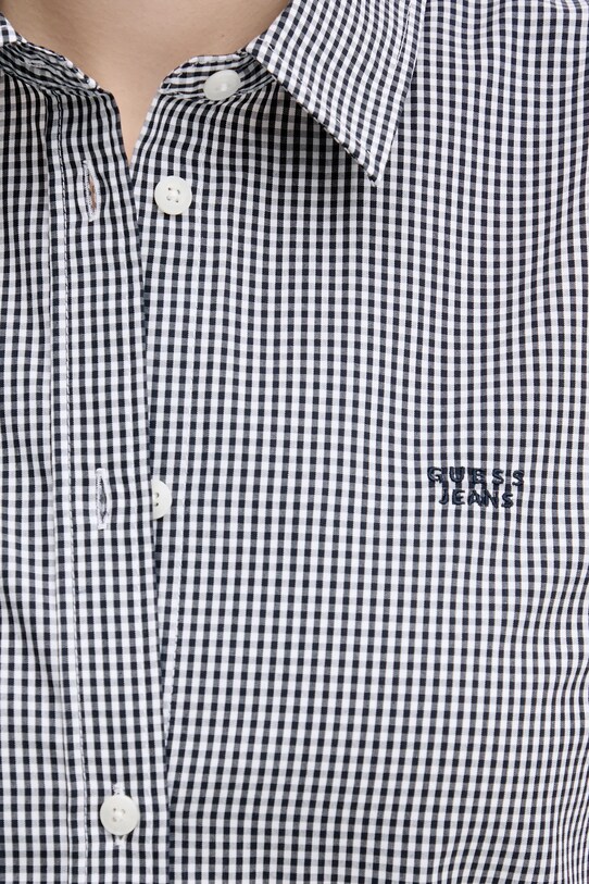 Βαμβακερό πουκάμισο Guess Jeans W5GH68.WH7Q1 μαύρο
