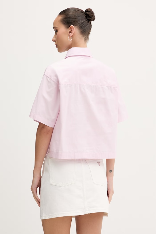 Oblečení Bavlněná košile Guess Jeans W5GH98.WH7P1 růžová