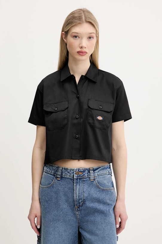 Πουκάμισο Dickies casual μαύρο DKDFS573BLK1
