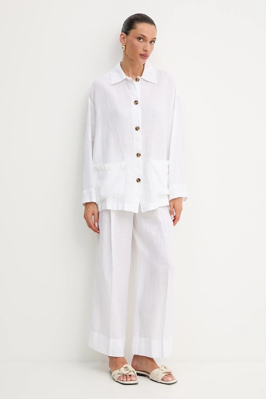 MAX&Co. koszula lniana 2516111035200 biały SS25