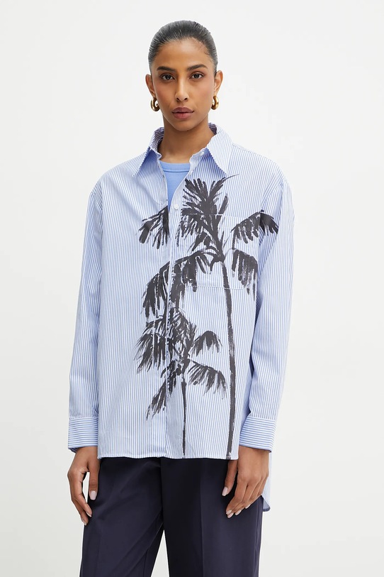 MAX&Co. camicia in cotone sovrastampa blu 2516111073200