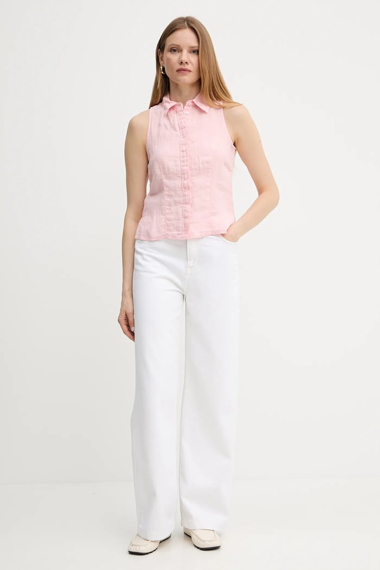 MAX&Co. cămașă de in 2516161025200 roz SS25