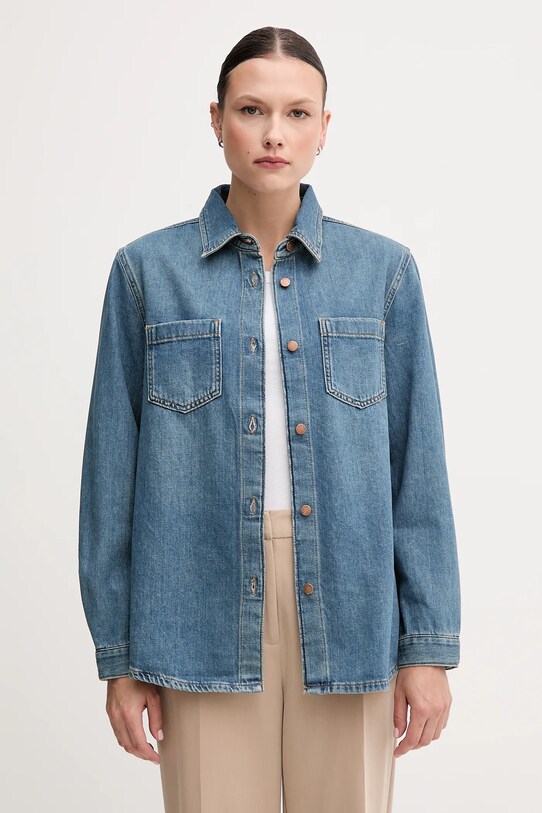 United Colors of Benetton koszula jeansowa bawełna niebieski 5WDMDQ0C5