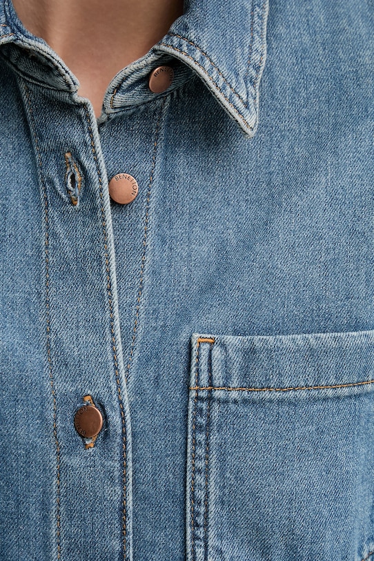 Džínová košile United Colors of Benetton 5WDMDQ0C5 modrá